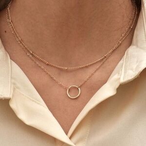 Gold Layered Circle Necklace